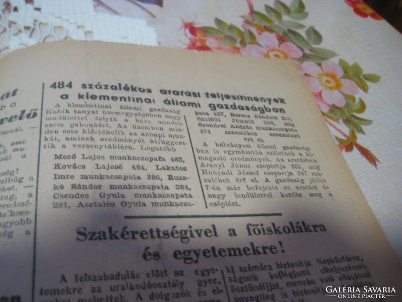 Northern Hungary, July 15, 1950, original 74-year-old newspaper!!