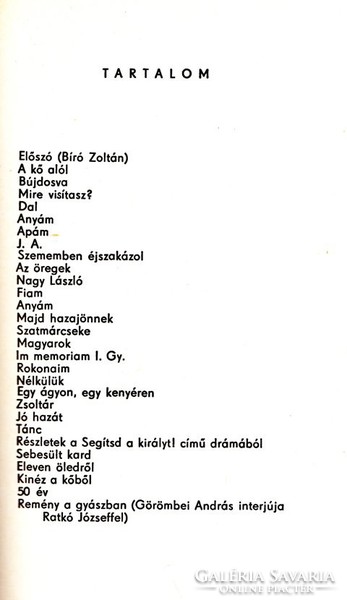 József Rathkó: Under the Stone - Poems (rare, author's edition) 2000 ft