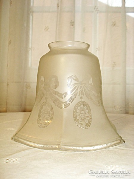 Antique, classic, sandblasted glass table or wall lamp shade