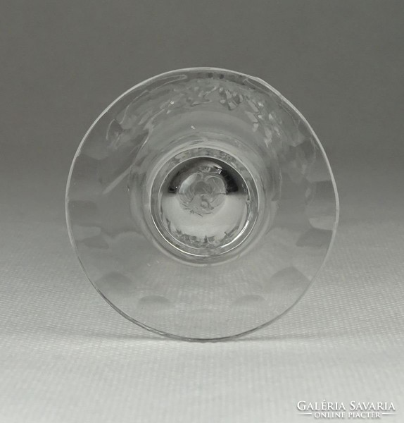 0P982 Régi csiszolt üveg ibolyaváza 15 cm