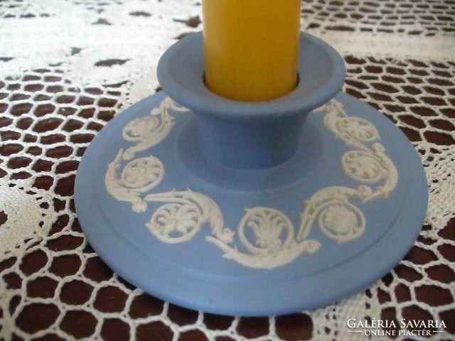 Wedgwood blue white candle holder