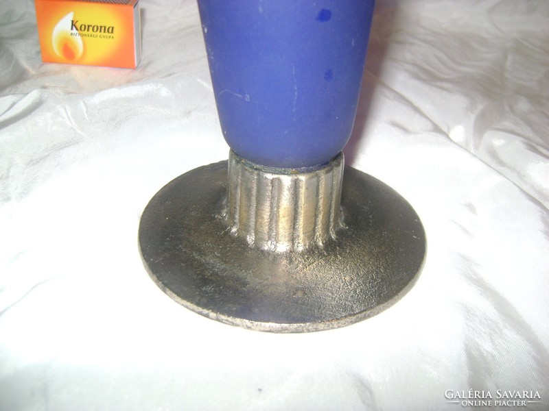 Gyertyatartó - fém, üveg - 30,5 cm