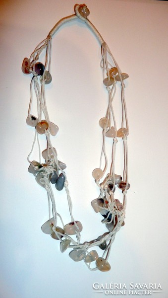 Ásványokból készült vintage, fűzött bizsu nyaklánc