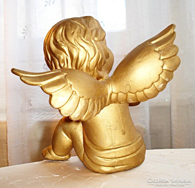 Aranyozott kerámia angyalka