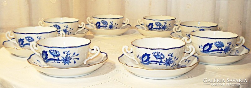 8 pcs hand painted soup cup with saucer
