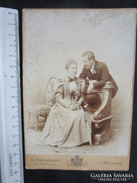 FOTÓ FOTÓGRÁFIA FÉNYKÉP RUDNYÁNSZKY BÉLA + FELESÉGE KÉP BAVARIA cca.1890
