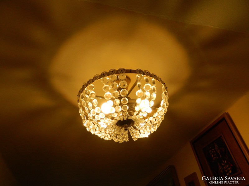 A wonderful special four-burner crystal chandelier