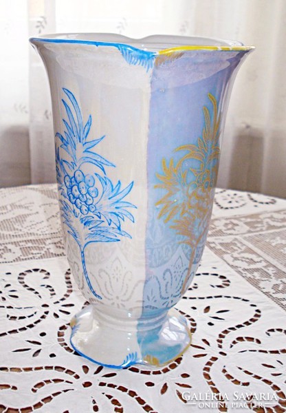 Old, unique, hand-painted drasche porcelain vase