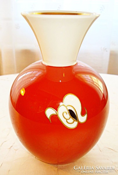 Sárkány váza, Wallendorf, kézzel festett, aranyozott 