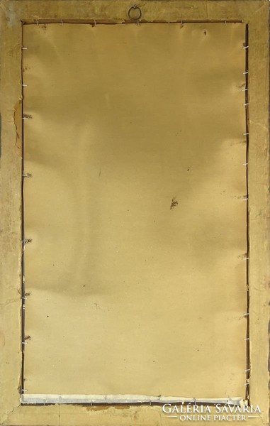 0J470 Régi fazettázott tükör 87 x 56 cm