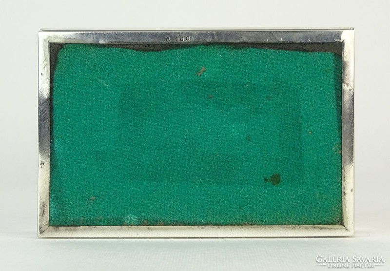 0Q006 Régi díszes jelzett alpakka kártyadoboz