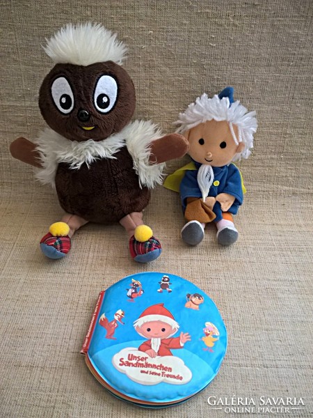 Brand marked plush chestnut doll, dream elf fairy tale figure with plastic story book