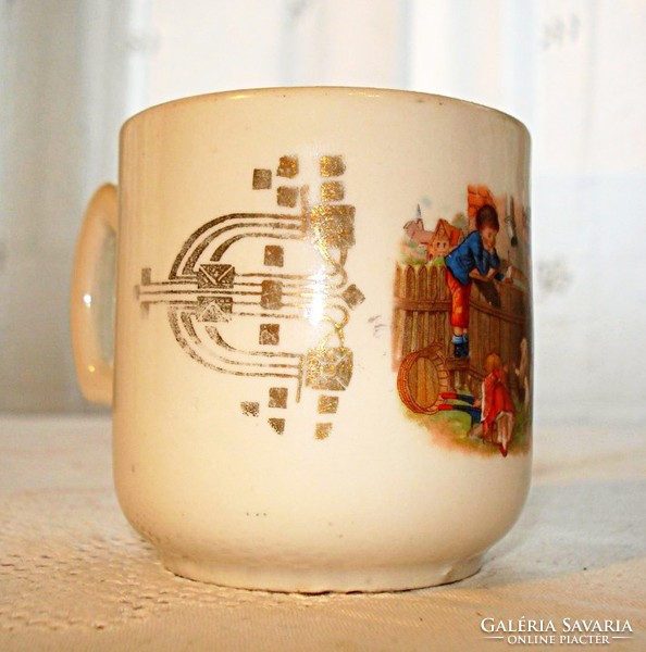 Art Nouveau small mug with children's pattern