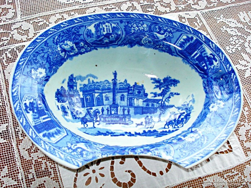  Antik "Victoria ware"  porcelán borbélytál /XIX. századi/