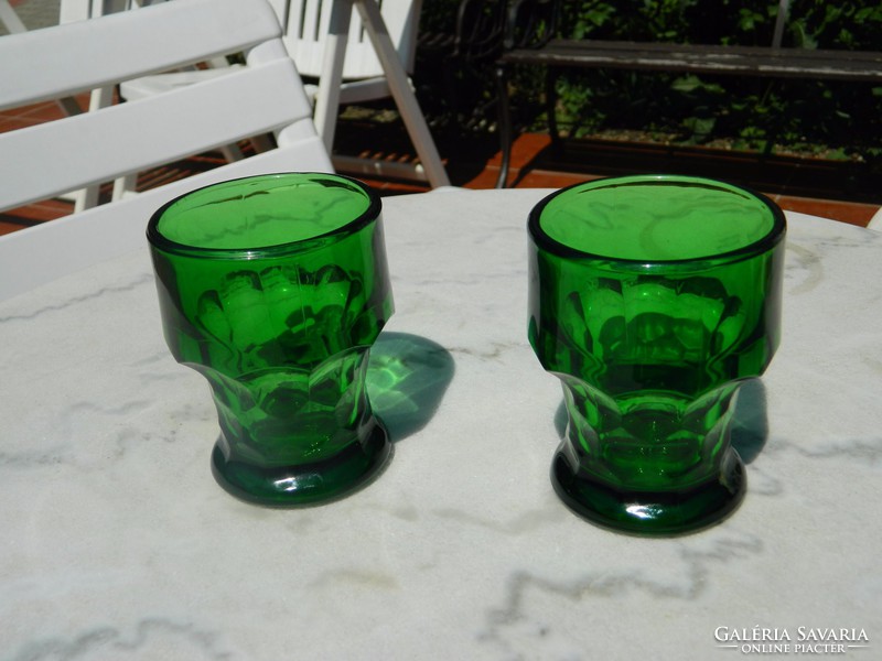 Régi olasz zöld üveg pohár pár