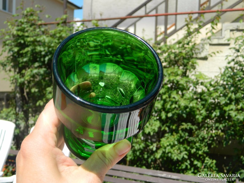 Régi olasz zöld üveg pohár pár