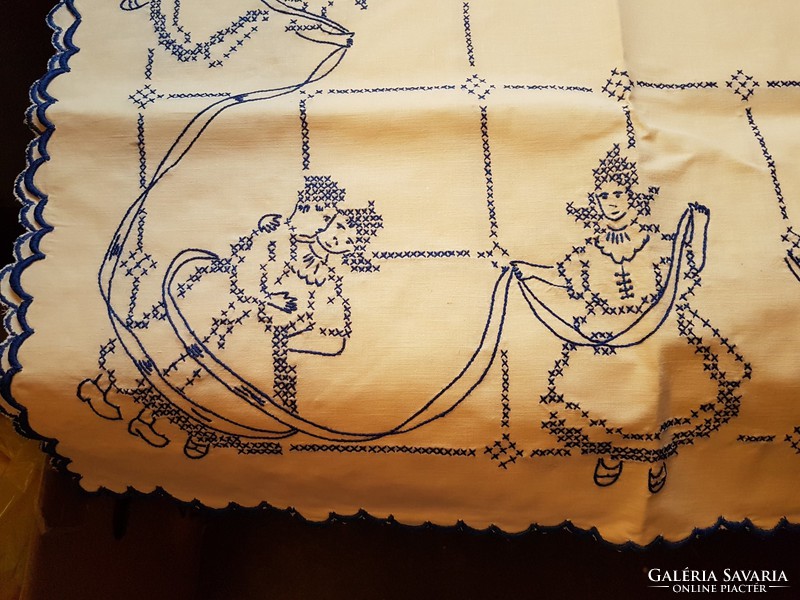 Set of 3 antique, vintage, embroidered tablecloths