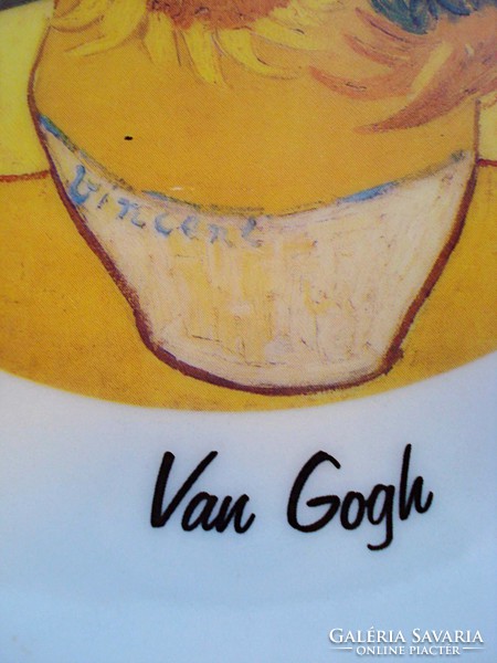 Van Gogh Napraforgók, porcelán dísztányér