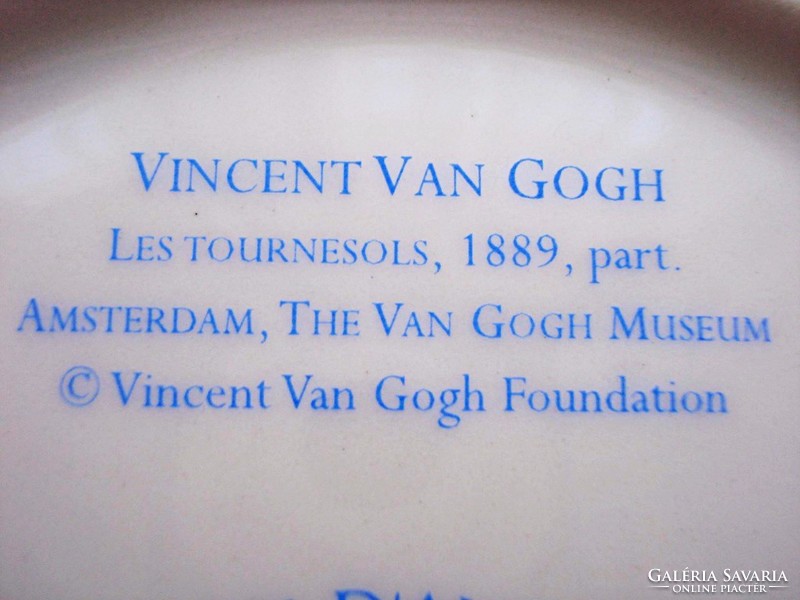 Van Gogh Napraforgók, porcelán dísztányér