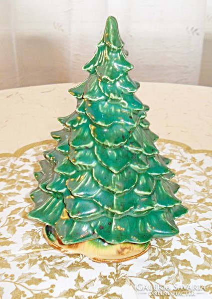 Hand painted ceramic pine tree, Christmas tree
