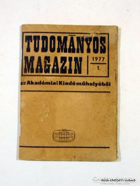 1977 - -  /  TUDOMÁNYOS MAGAZIN  /  RÉGI EREDETI MAGYAR ÚJSÁG Szs.:  3802