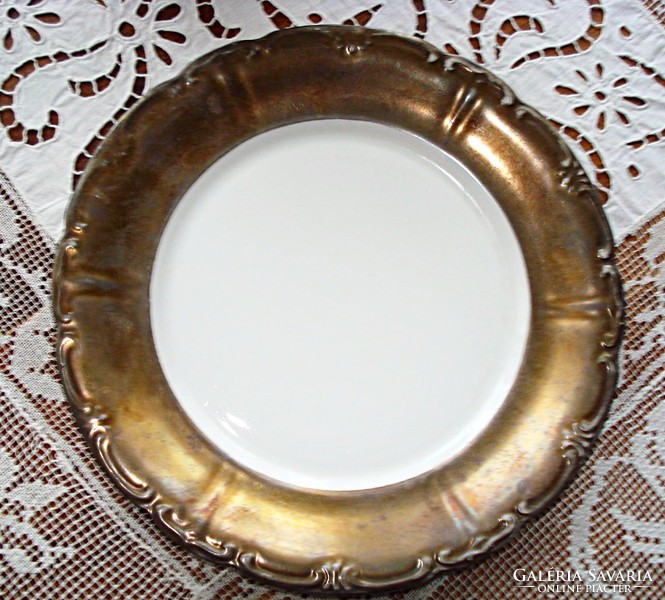 Silver-plated mocha pot and serving plate