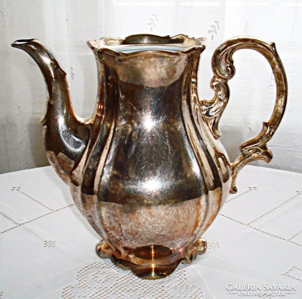 Silver-plated porcelain jug