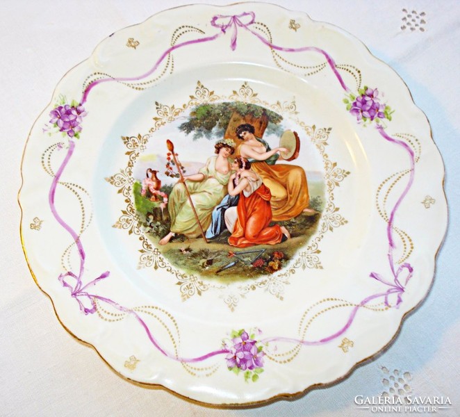 Szecessziós, altwien porcelán tányér mitológiai jelenettel