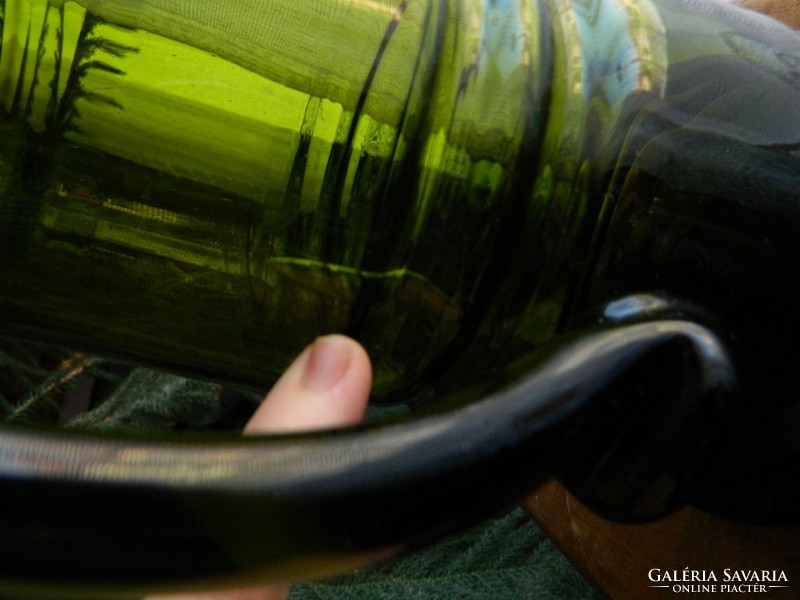 Kristallglass zöld üveg készlet - kiöntő + 6 pohár  - német kristály üveg készlet