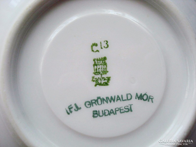 Zsolnay-Grünwald Mór mokkás csésze, aljjal 6 db