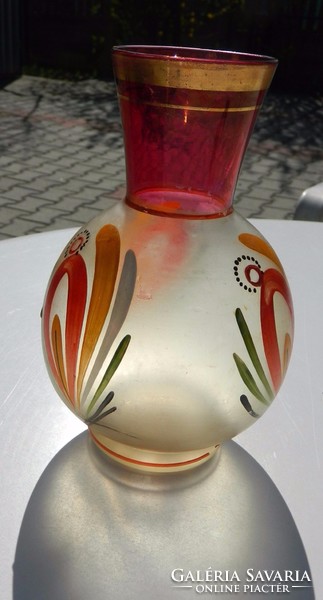 Biedermeier kézzel festett váza