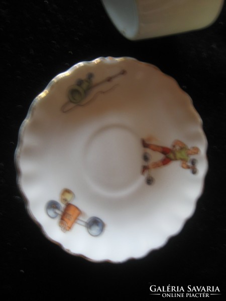 Victoria antique, child, Czech mini porcelain circus scene