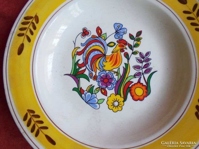 Kakasos porcelán fali tányér