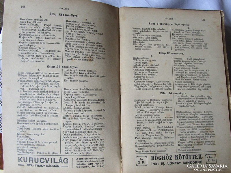 ( Doletsko Teréz ) Rézi néni : Szegedi szakácskönyv ezernél több ételkészítési utasítással 1909