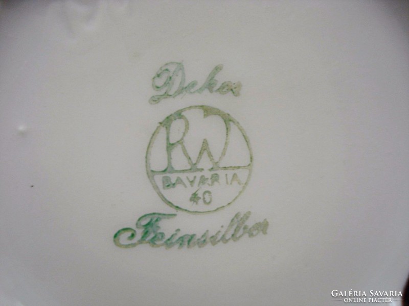 Elegant, silver-plated porcelain mocha set /1920/