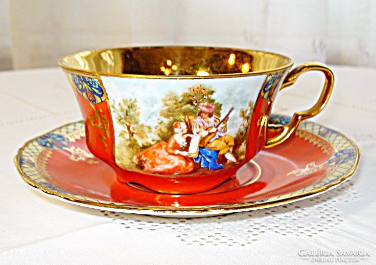 Antique, g. Benedikt, spectacular porcelain tea set (6 persons)