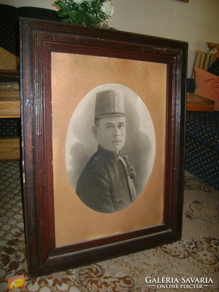 Antique soldier photo in contemporary frame - 86 x 67 cm
