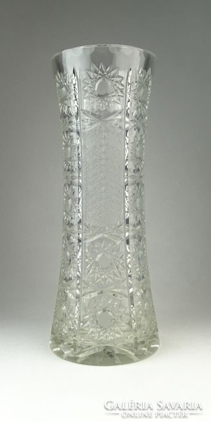 0Q478 Vastag falú régi kristály váza 31 cm