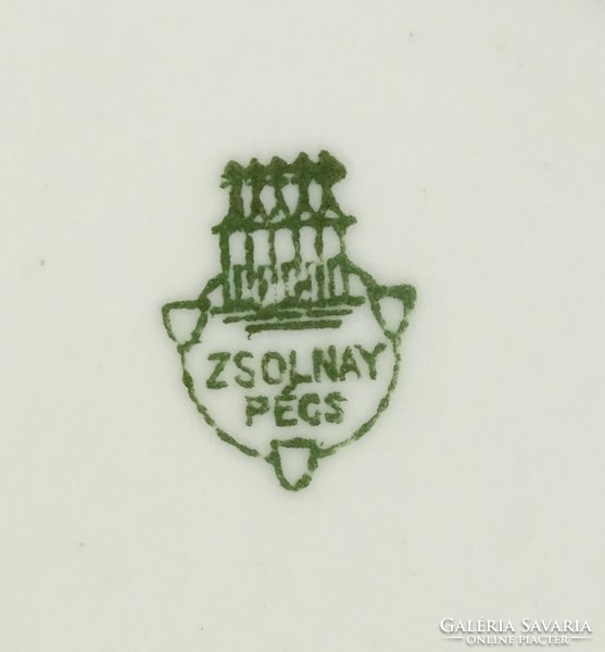 0Q586 Zsolnay porcelán PÉCS címeres tálka