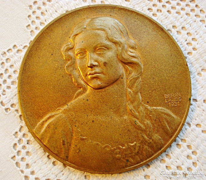 Berán Lajos, Budapesti emlék, bronz plakett  /1931/