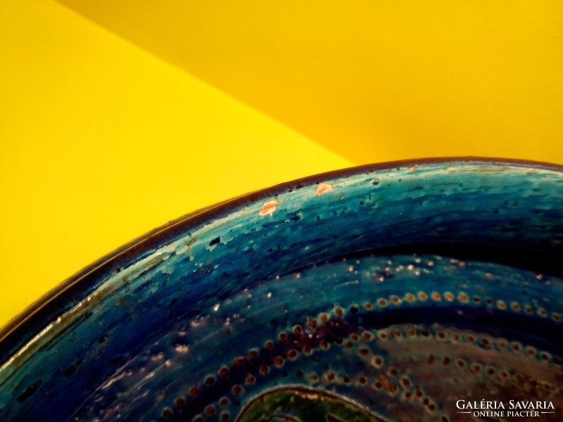 Bitossi - Aldo Londi design Rimini Blue kerámia tál asztalközép kínáló