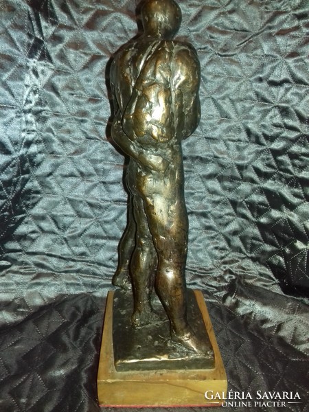 Szabó Iván is bronzed ceramic statue signed