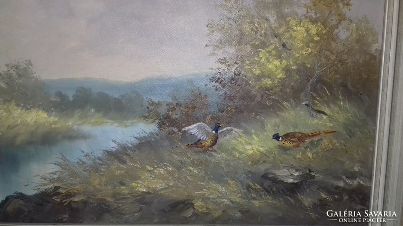 E.Paetz Kalich - pheasants oil / canvas painting