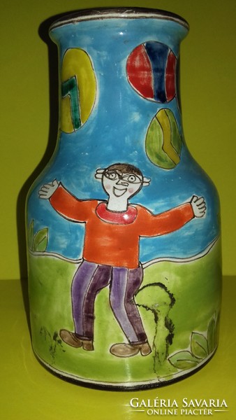 Mid Century De Simone kerámia váza jelzett 1960-as évek Italy