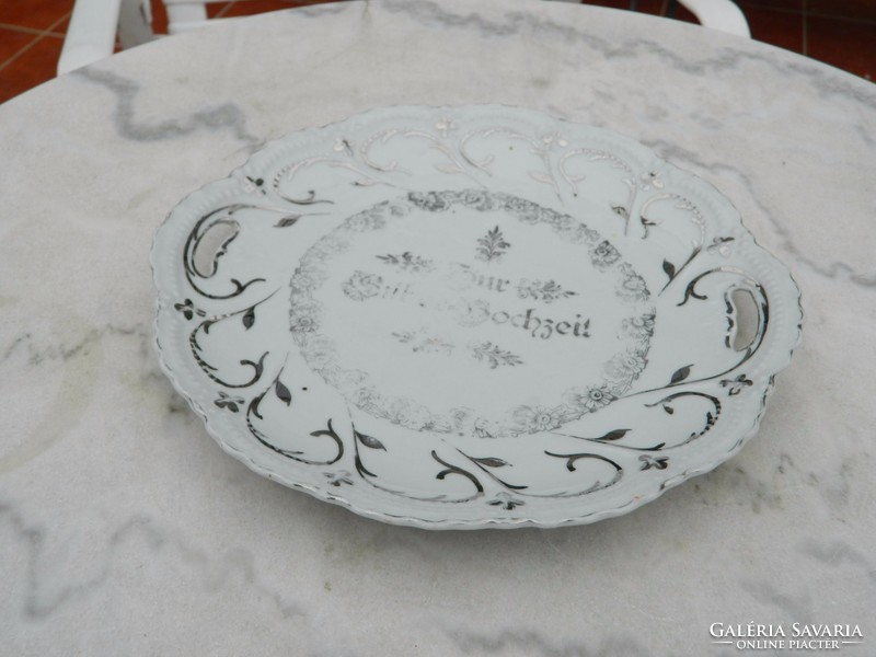 Antique bowl silver wedding commemorative Leuchtenburg bowl