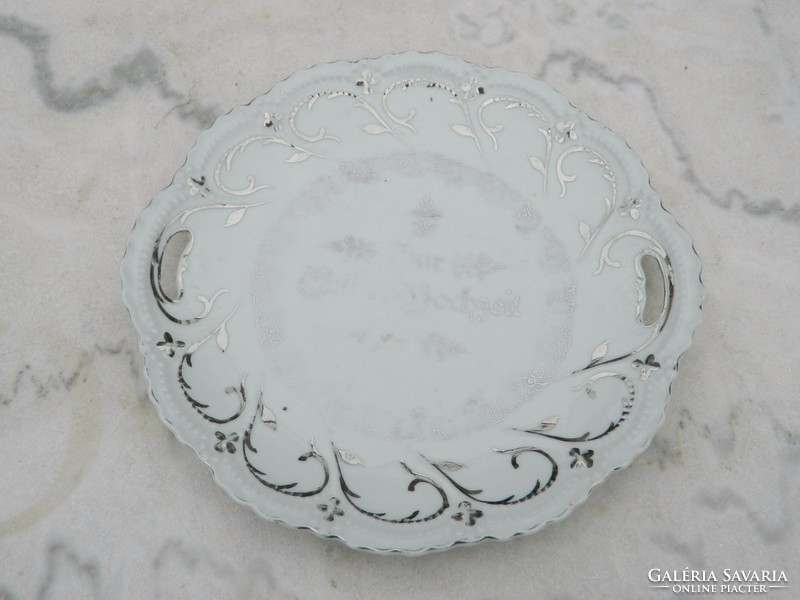Antique bowl silver wedding commemorative Leuchtenburg bowl