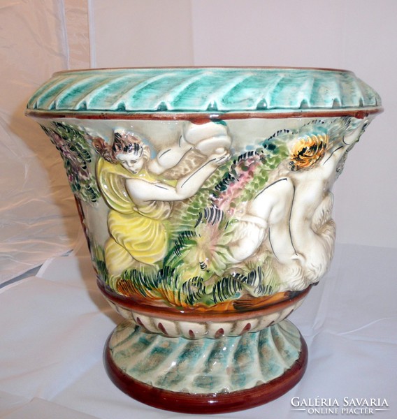 Capodimonte nagyméretű porcelán kaspó