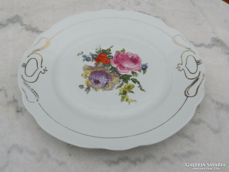 Antik virágmintás asztalközép - tányér
