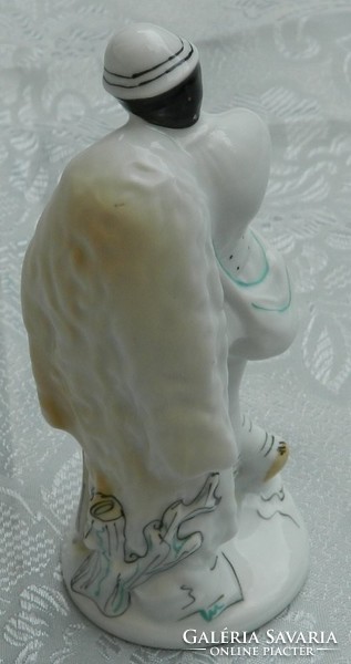 Arpo porcelain: shepherd rare! - Hand painted with gold thread paint