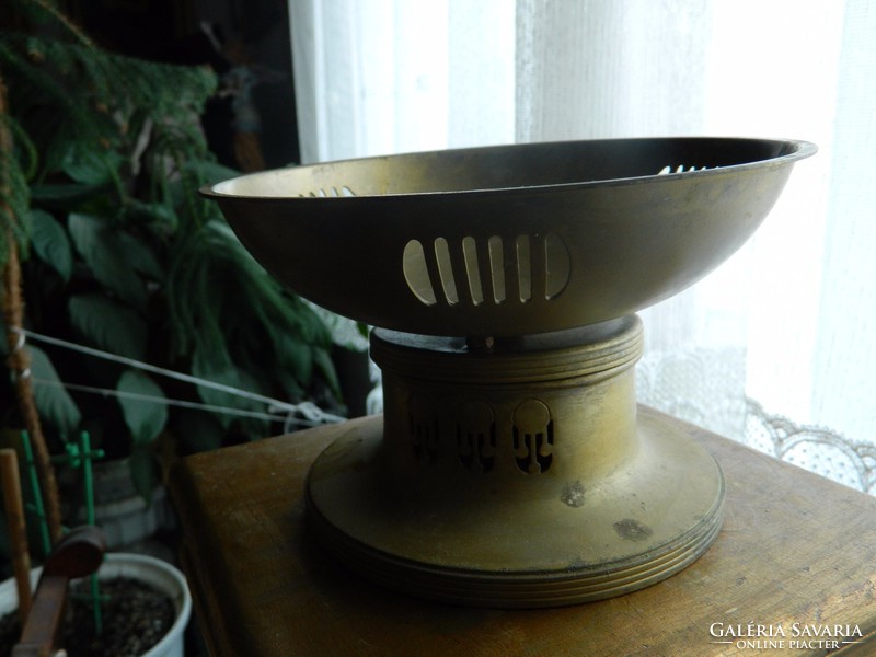 Art Nouveau metal center table, offering